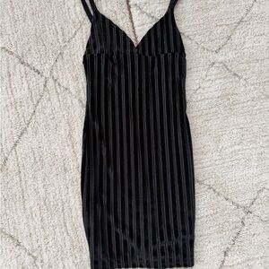 Tea You Black Striped Dress